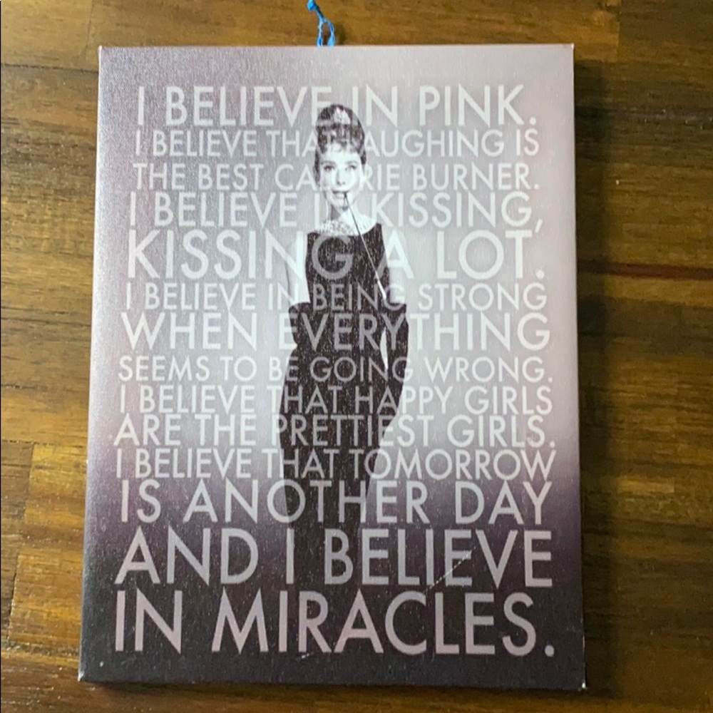 Audrey Hepburn word quote sign